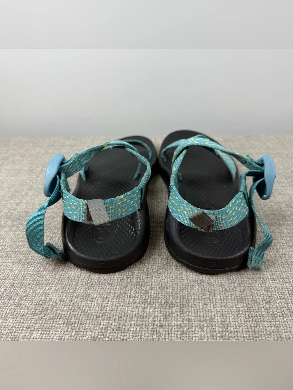 CHACO KID'S Z/1 ECOTREAD SANDALS Clip Aqua Teal Strappy Outdoors Hiking Size 5